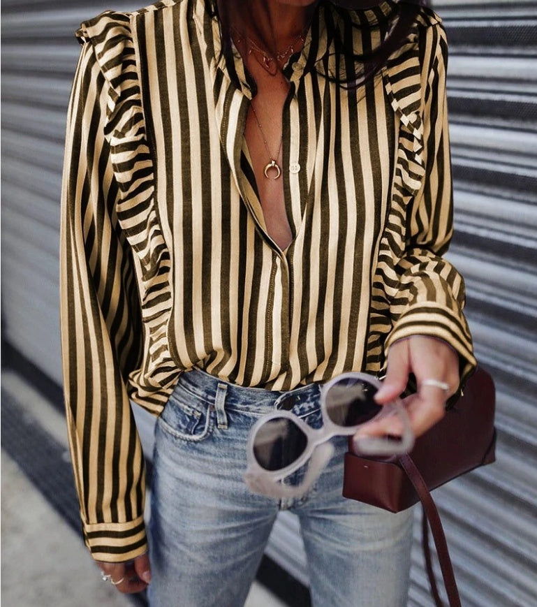 Very nice striped top with V-neck