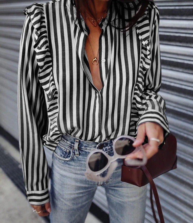 Very nice striped top with V-neck