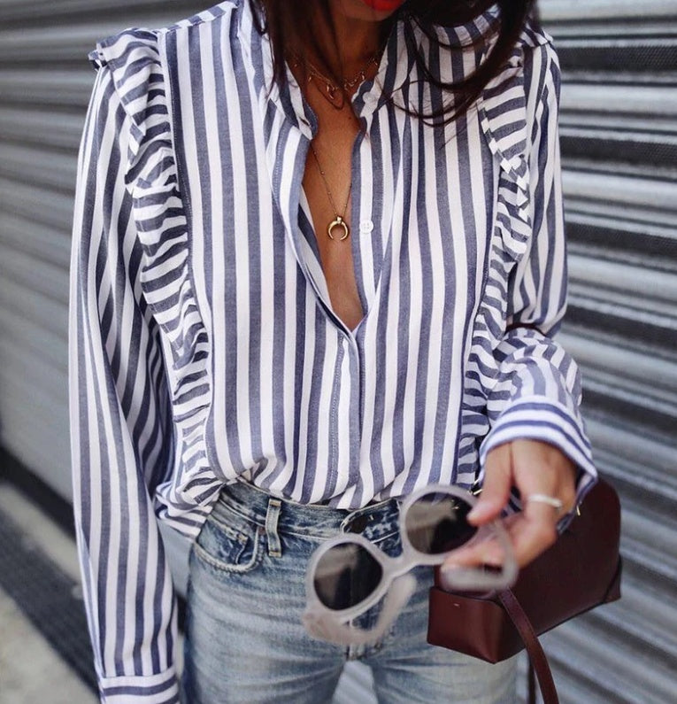 Very nice striped top with V-neck